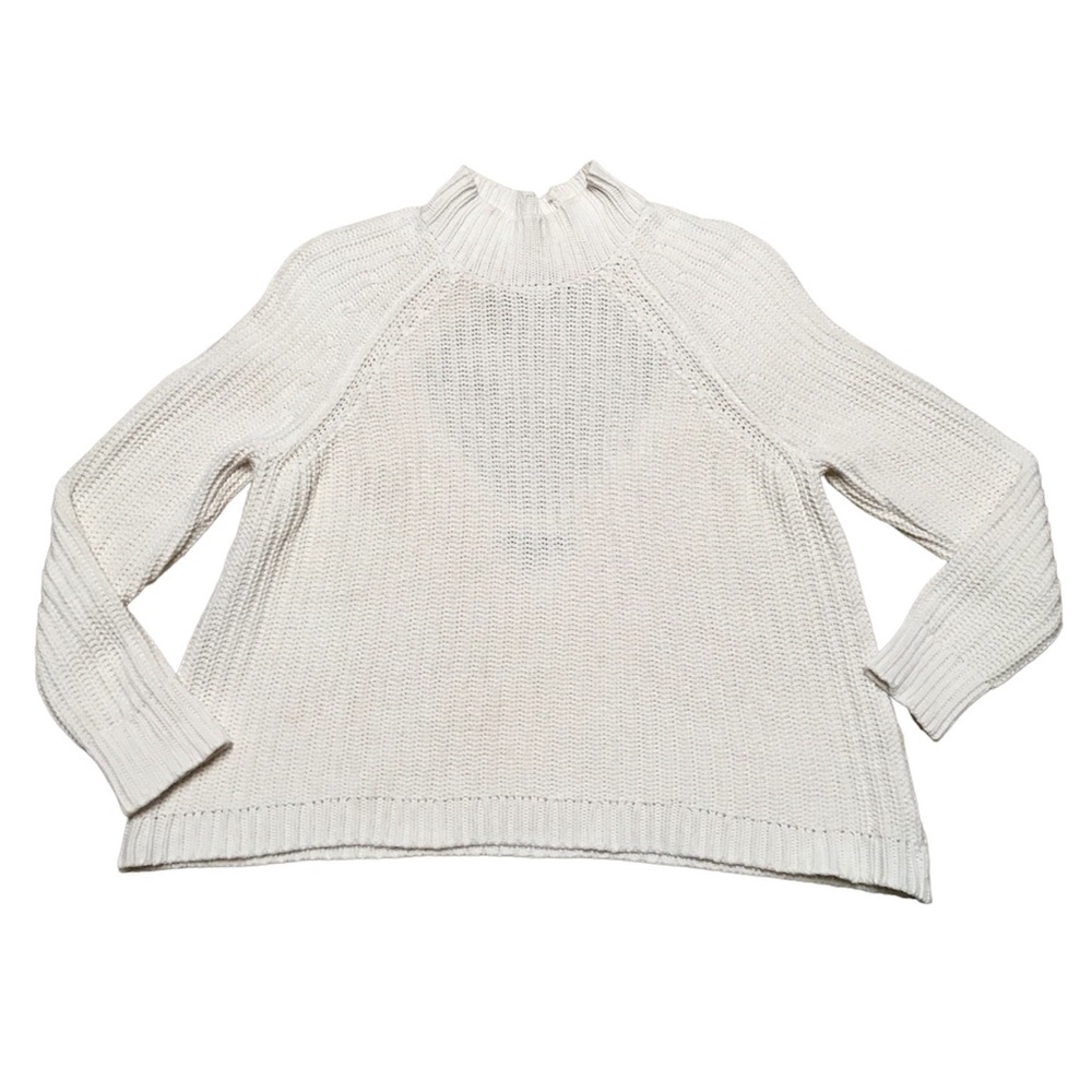 Kendall & Kylie Sweater Women’s S Beige Chunky Mockneck Long Sleeve Keyhole Back